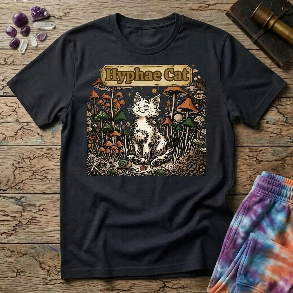 Hyphae Cat Mushroom T-Shirt MindMeltShirts