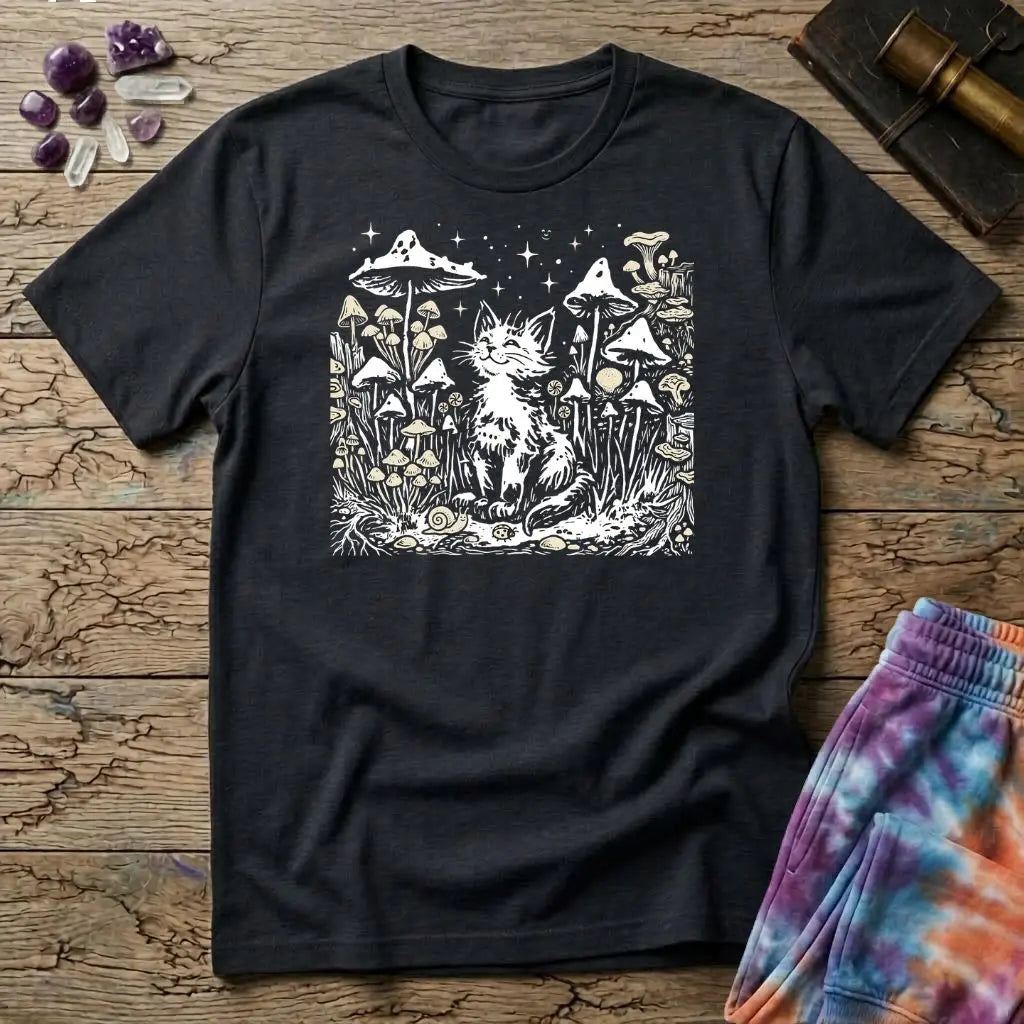 Mushroom Cat T-Shirt MindMeltShirts