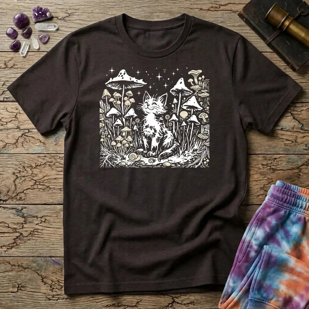 Mushroom Cat T-Shirt MindMeltShirts