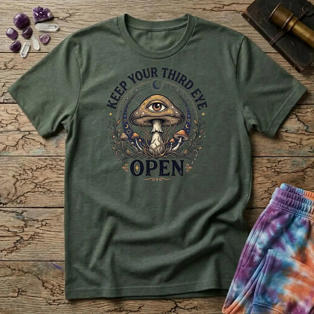 Keep Your Third Eye Open Mushroom T-Shirt MindMeltShirts