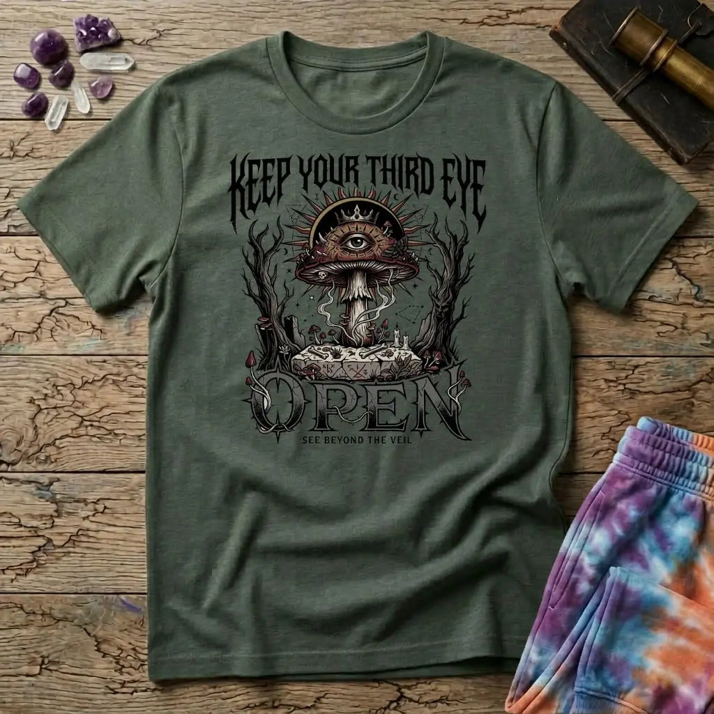 Keep Your Third Eye Open Too Mushroom T-Shirt MindMeltShirts