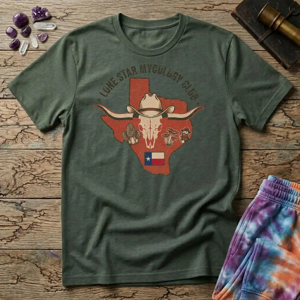 Lone Star Mycology Club Texas Mushroom T-Shirt Printify