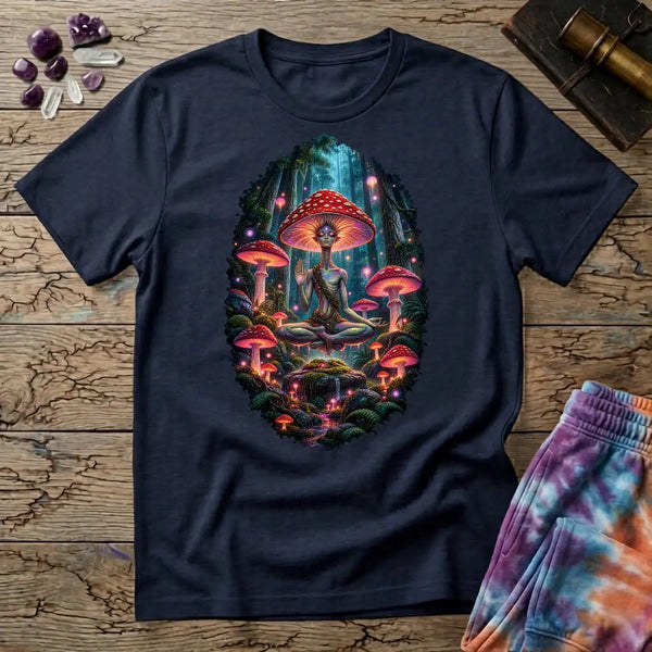 Mystical Mushroom Forest Meditator T-Shirt
