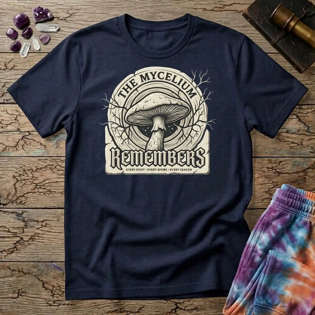 Mycelium Remembers Mushroom T-Shirt MindMeltShirts
