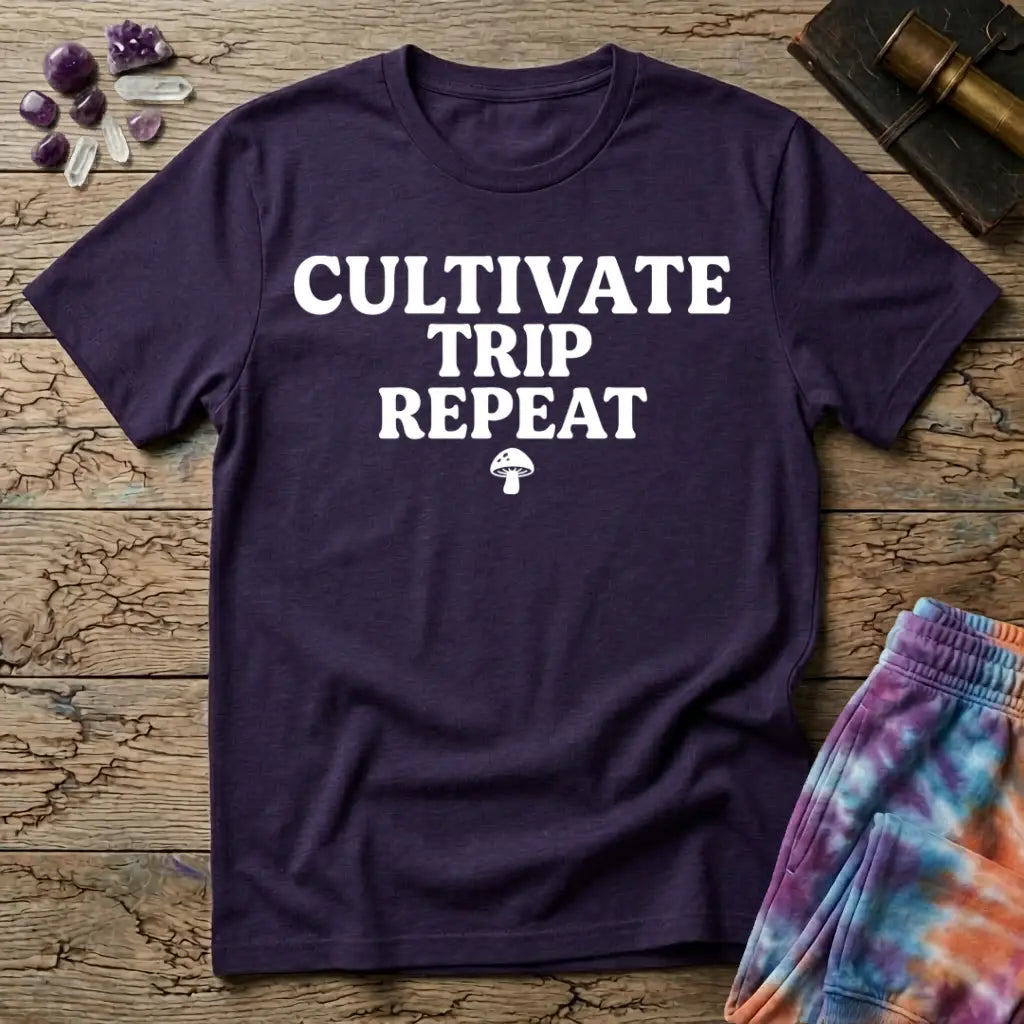 Cultivate Trip Repeat Mushroom T-Shirt MindMeltShirts