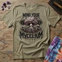 Mind Your Mycelium Grow Dark T-Shirt MindMeltShirts