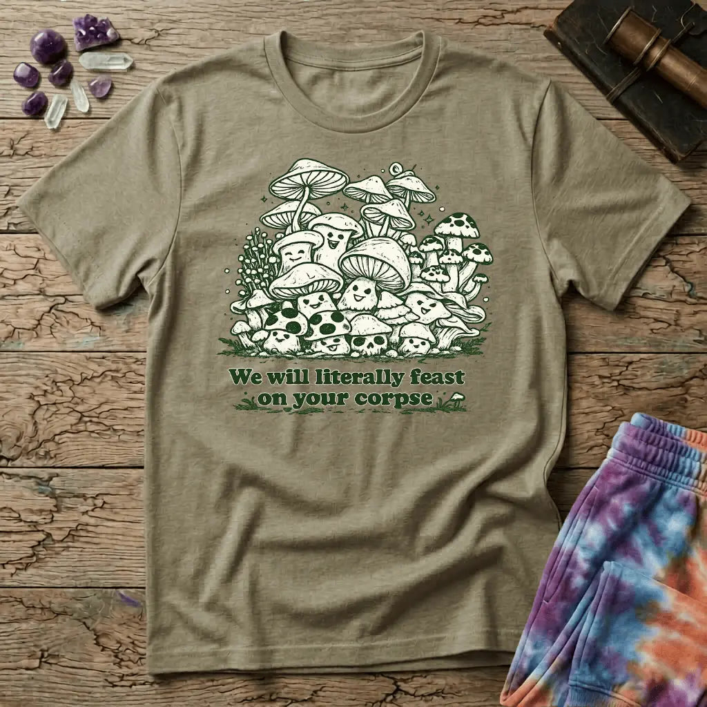 Printify T-Shirt Feast on Your Corpse Mushroom T-Shirt Mushroom Magic Mushroom T-Shirt