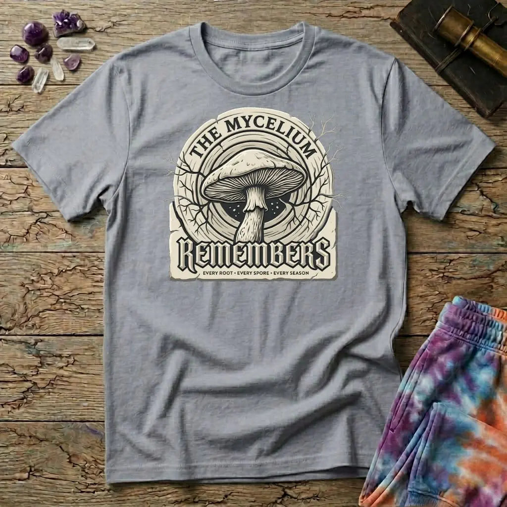 Mycelium Remembers Mushroom T-Shirt MindMeltShirts
