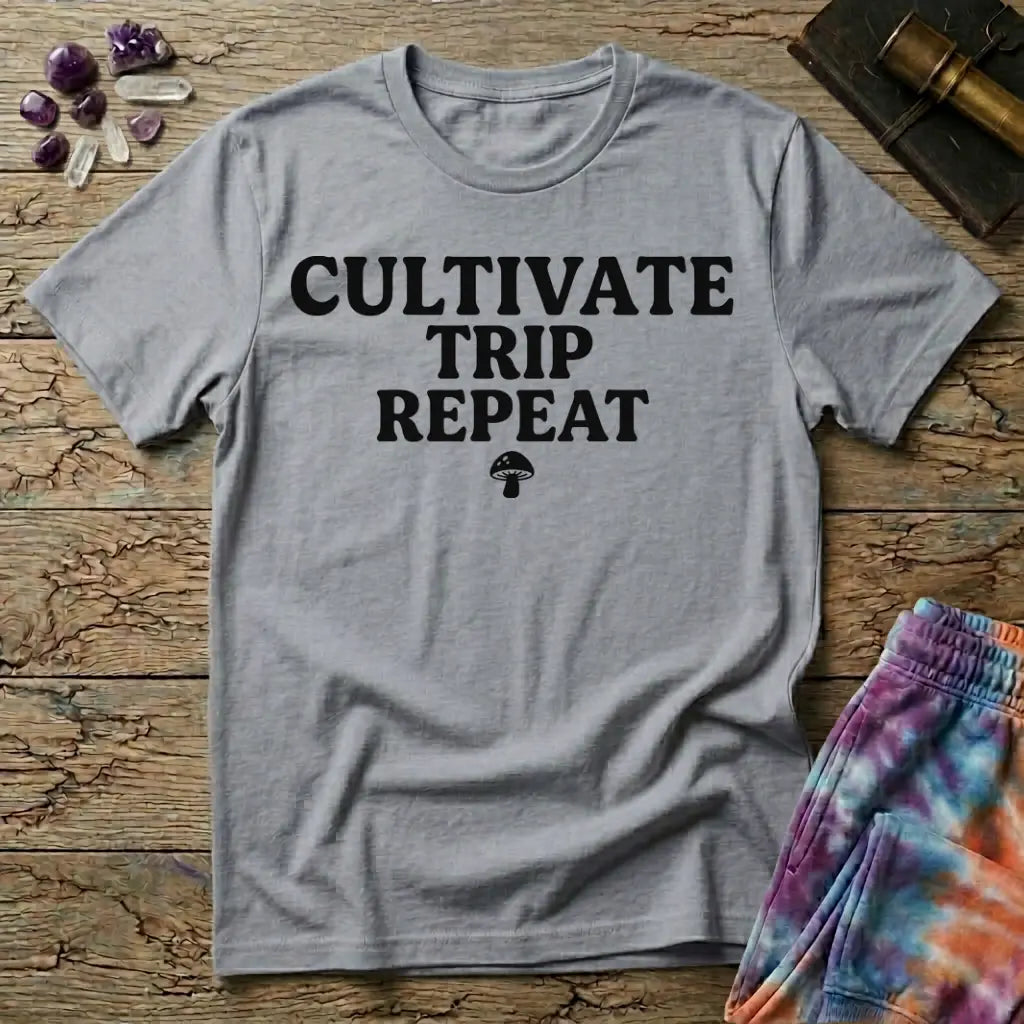Cultivate Trip Repeat Mushroom T-Shirt MindMeltShirts