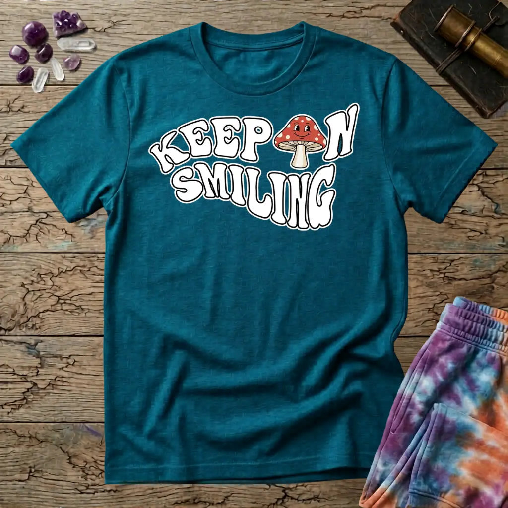 Keep On Smiling Mushroom T-Shirt MindMeltShirts