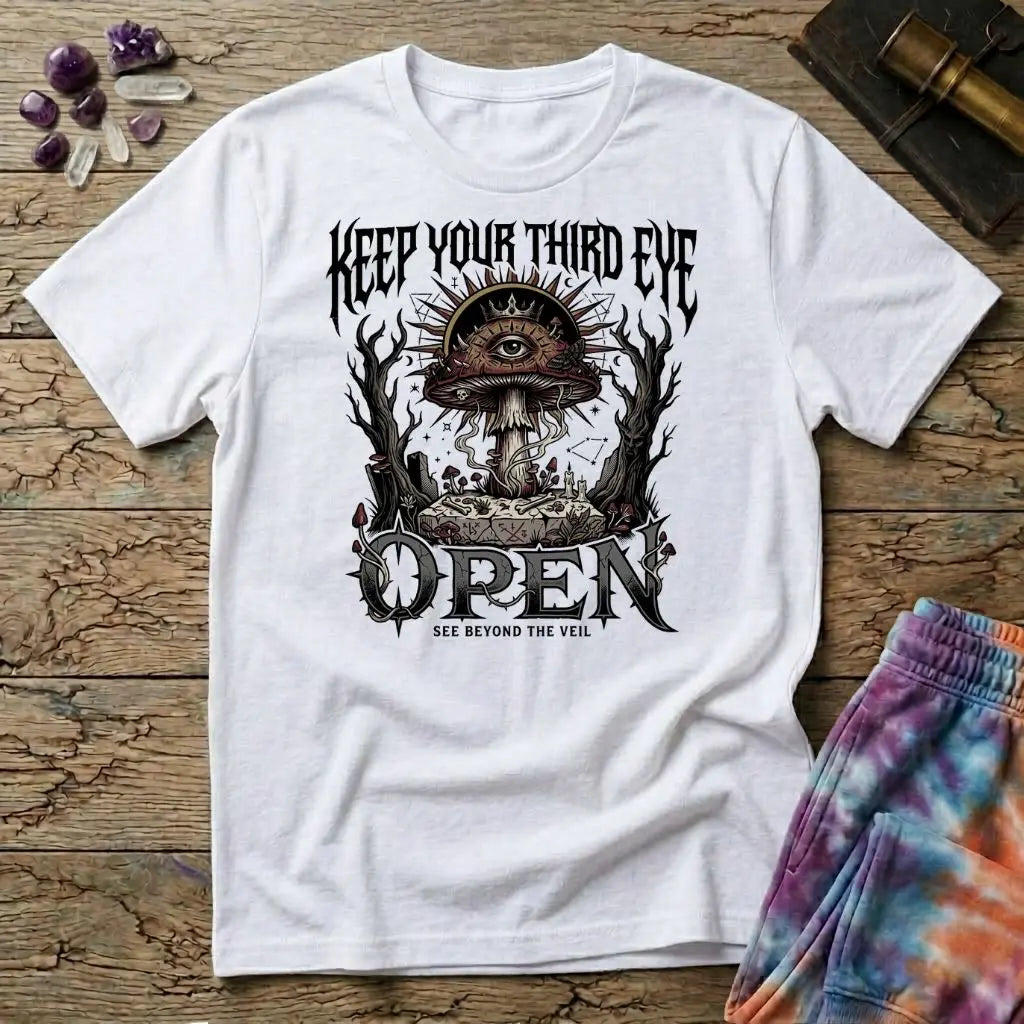 Keep Your Third Eye Open Too Mushroom T-Shirt MindMeltShirts