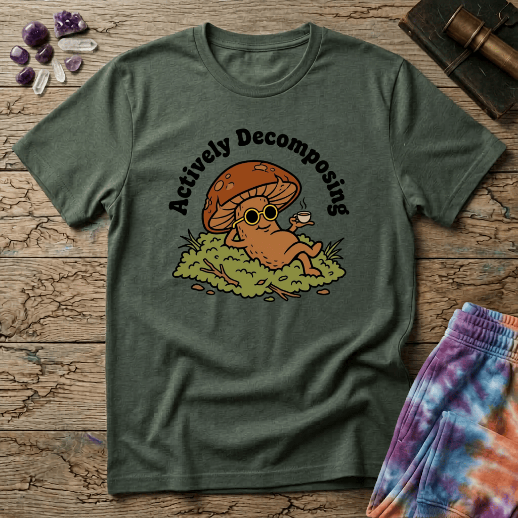Printify T-Shirt Actively Decomposing T-Shirt Mushroom Magic Mushroom T-Shirt