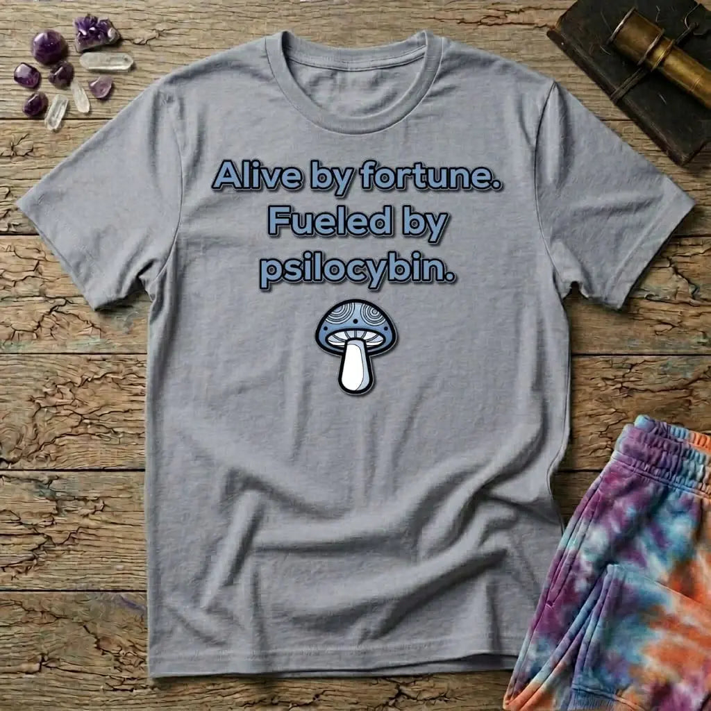 Printify T-Shirt Alive By Fortune Psilocybin Mushroom T-Shirt Mushroom Magic Mushroom T-Shirt