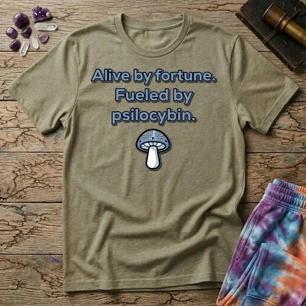 Printify T-Shirt Alive By Fortune Psilocybin Mushroom T-Shirt Mushroom Magic Mushroom T-Shirt