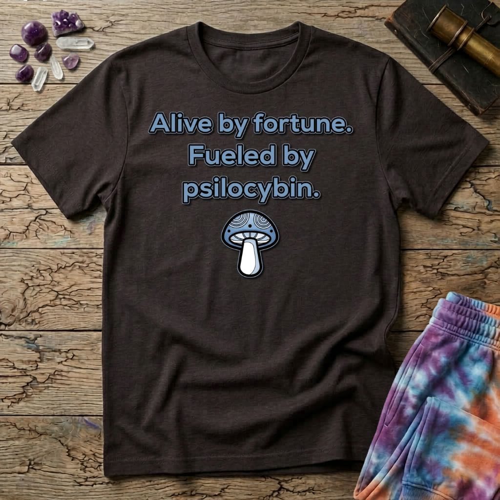 Printify T-Shirt Alive By Fortune Psilocybin Mushroom T-Shirt Mushroom Magic Mushroom T-Shirt