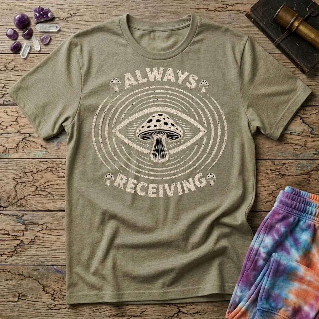 Printify T-Shirt Always Receiving Mushroom T-Shirt Mushroom Magic Mushroom T-Shirt