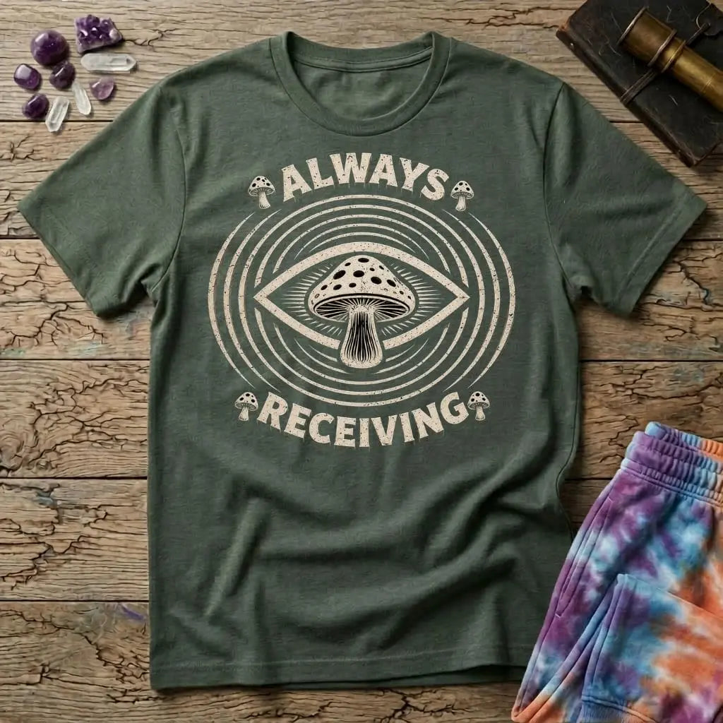 Printify T-Shirt Always Receiving Mushroom T-Shirt Mushroom Magic Mushroom T-Shirt