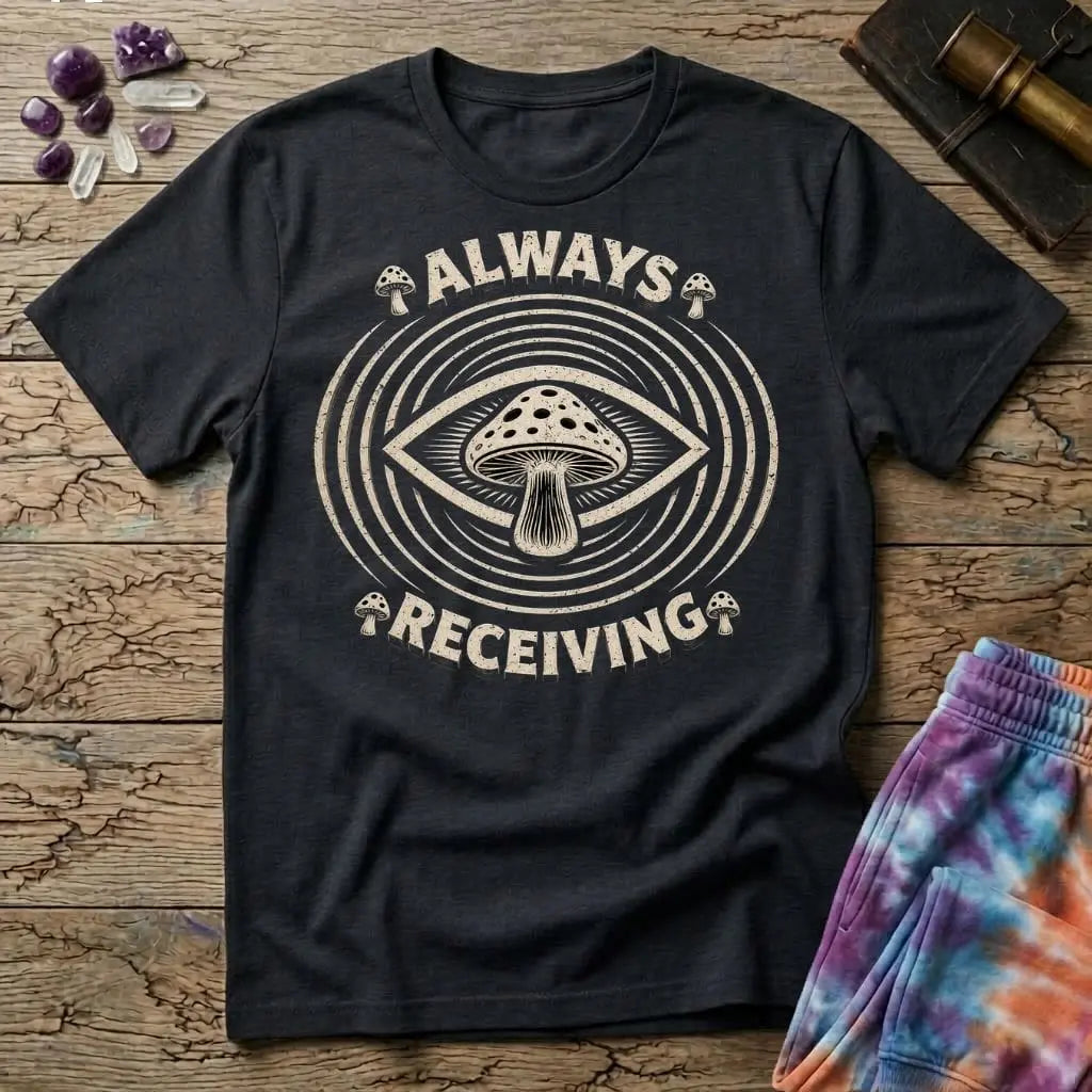 Printify T-Shirt Always Receiving Mushroom T-Shirt Mushroom Magic Mushroom T-Shirt