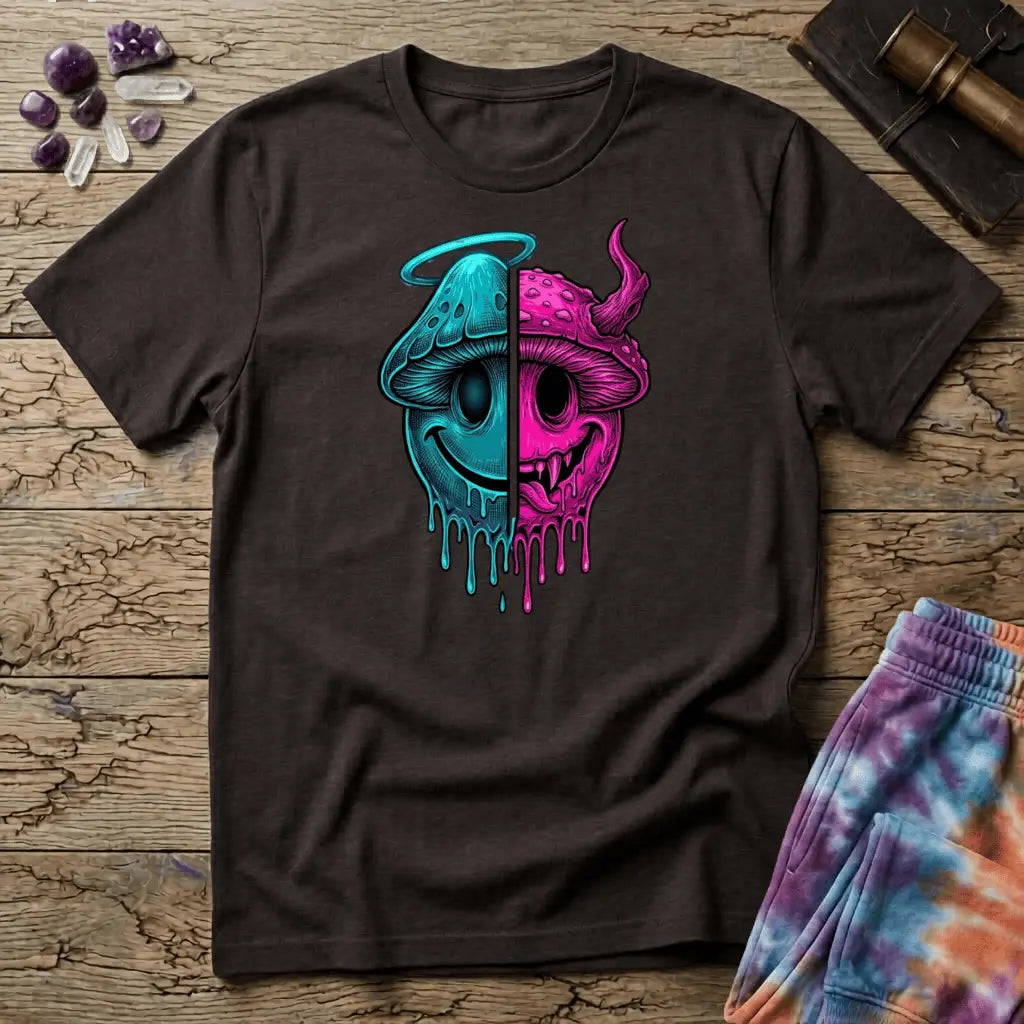Printify T-Shirt Angel Devil Mushroom T-Shirt Mushroom Magic Mushroom T-Shirt