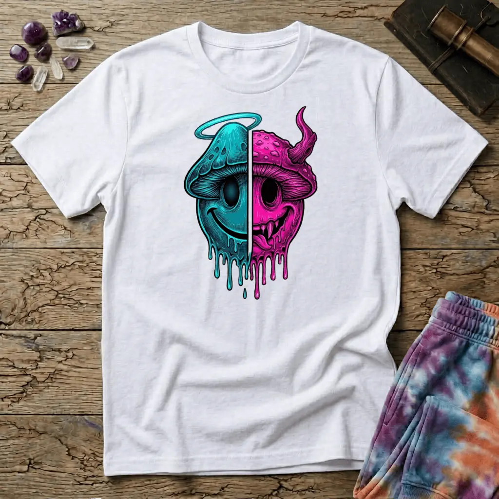 Printify T-Shirt Angel Devil Mushroom T-Shirt Mushroom Magic Mushroom T-Shirt