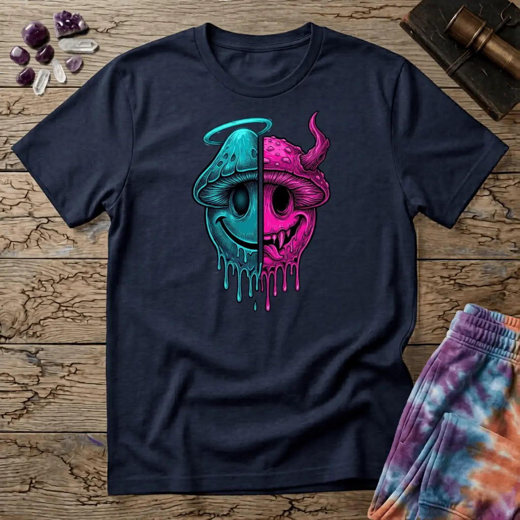 Printify T-Shirt Angel Devil Mushroom T-Shirt Mushroom Magic Mushroom T-Shirt