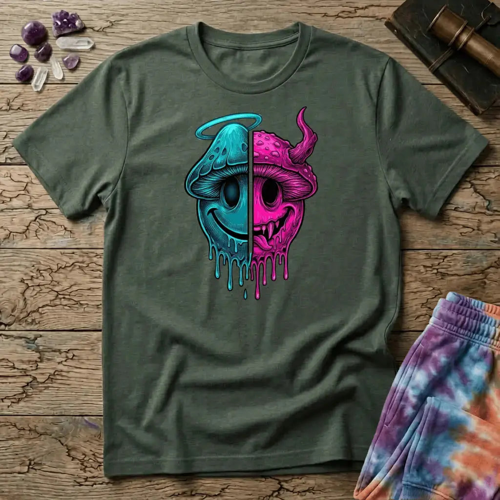 Printify T-Shirt Angel Devil Mushroom T-Shirt Mushroom Magic Mushroom T-Shirt