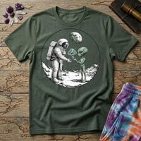Printify T-Shirt Astronaut and Alien Mushroom T-Shirt Mushroom Magic Mushroom T-Shirt