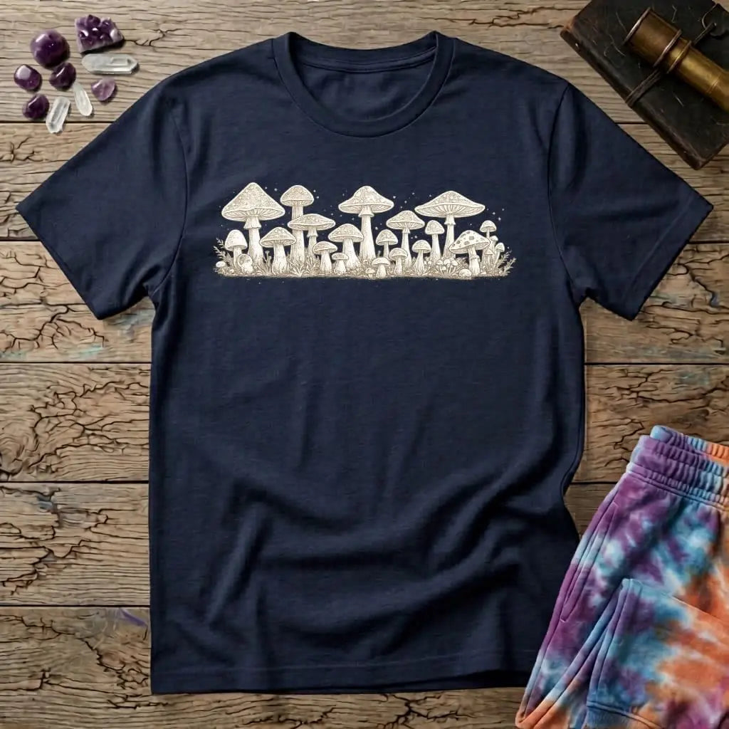 Printify T-Shirt Band Of Mushrooms Too T-Shirt Mushroom Magic Mushroom T-Shirt