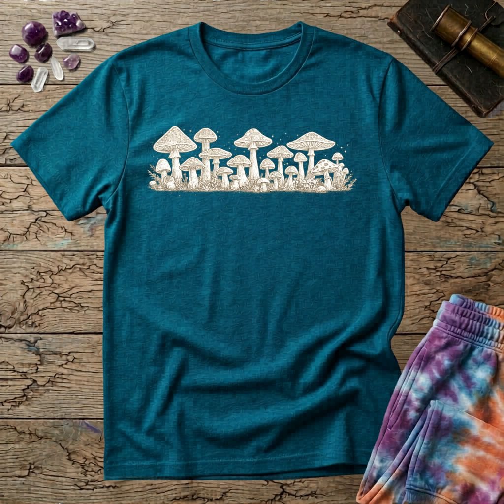Printify T-Shirt Band Of Mushrooms Too T-Shirt Mushroom Magic Mushroom T-Shirt