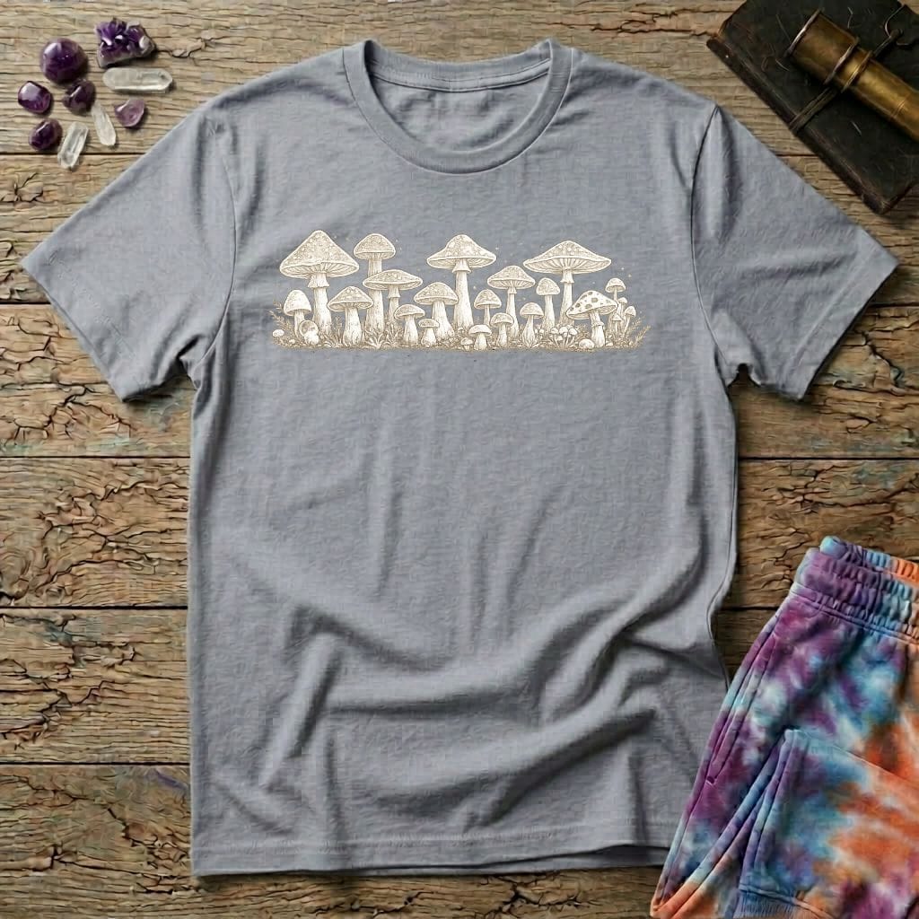 Printify T-Shirt Band Of Mushrooms Too T-Shirt Mushroom Magic Mushroom T-Shirt