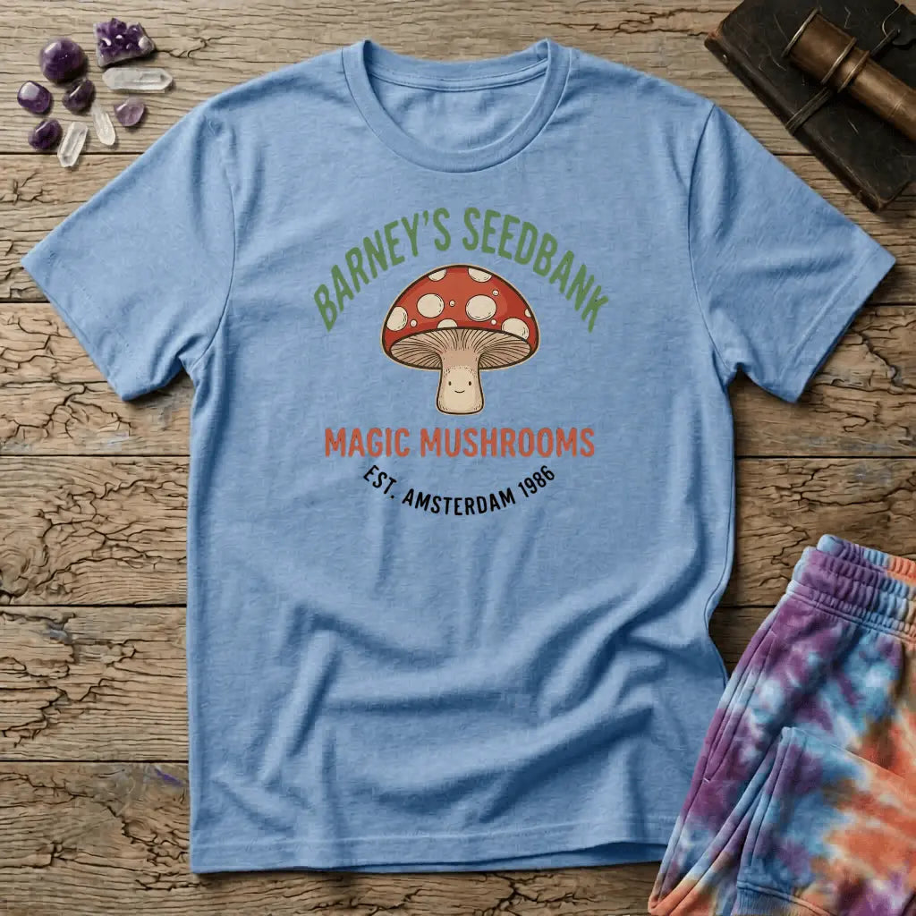 Printify T-Shirt Barney's Seedbank Amsterdam Magic Mushroom T-Shirt Mushroom Magic Mushroom T-Shirt