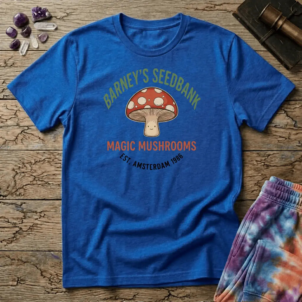 Printify T-Shirt Barney's Seedbank Amsterdam Magic Mushroom T-Shirt Mushroom Magic Mushroom T-Shirt