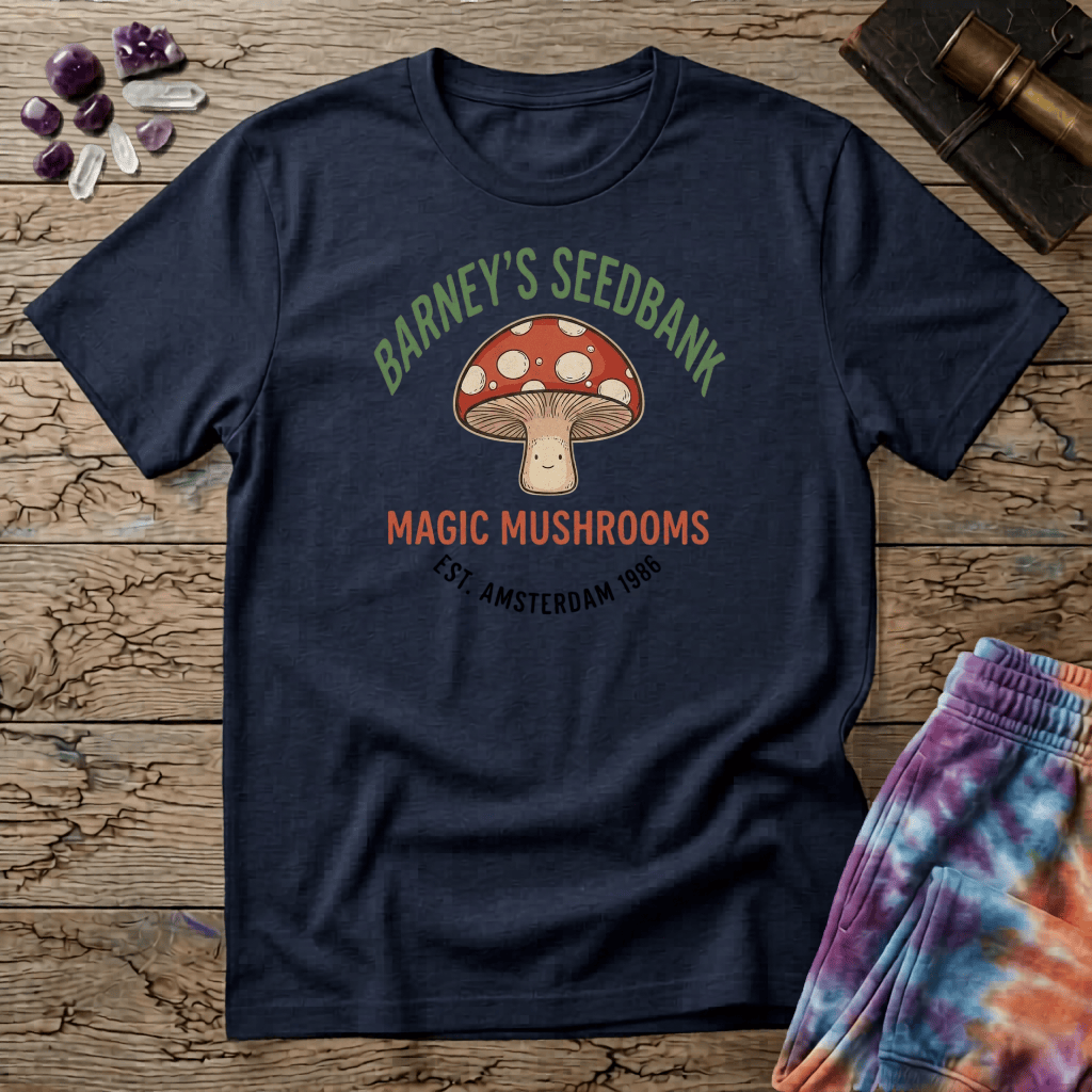 Printify T-Shirt Barney's Seedbank Amsterdam Magic Mushroom T-Shirt Mushroom Magic Mushroom T-Shirt