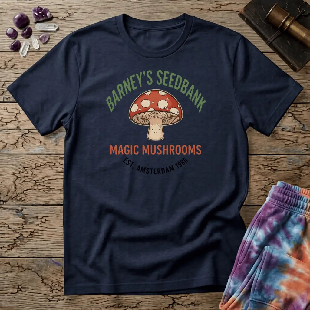 Printify T-Shirt Barney's Seedbank Amsterdam Magic Mushroom T-Shirt Mushroom Magic Mushroom T-Shirt