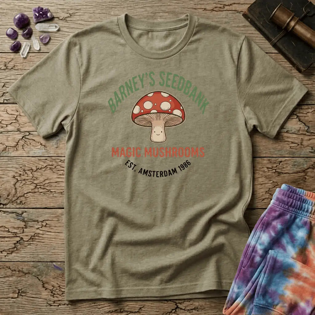Printify T-Shirt Barney's Seedbank Amsterdam Magic Mushroom T-Shirt Mushroom Magic Mushroom T-Shirt