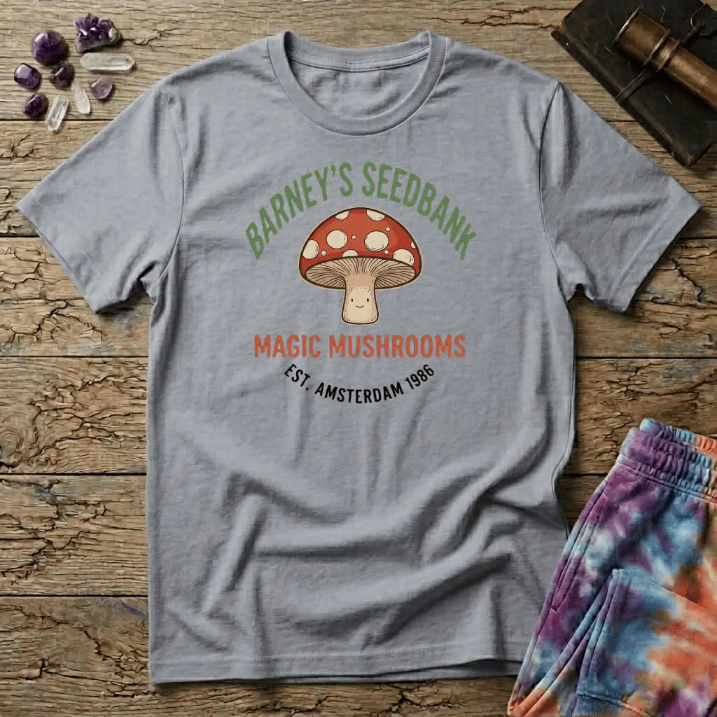 Printify T-Shirt Barney's Seedbank Amsterdam Magic Mushroom T-Shirt Mushroom Magic Mushroom T-Shirt