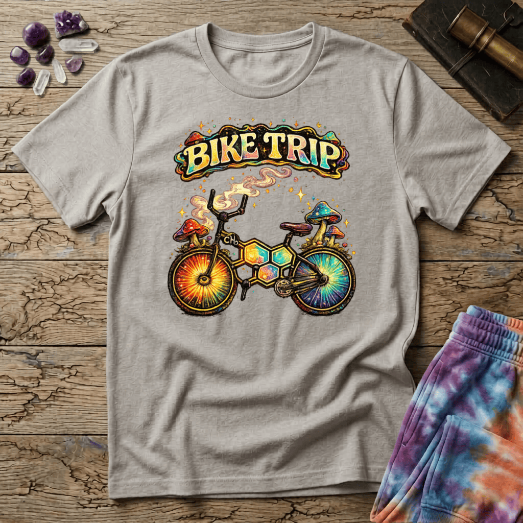 Printify T-Shirt Bike Trip T-Shirt Mushroom Magic Mushroom T-Shirt