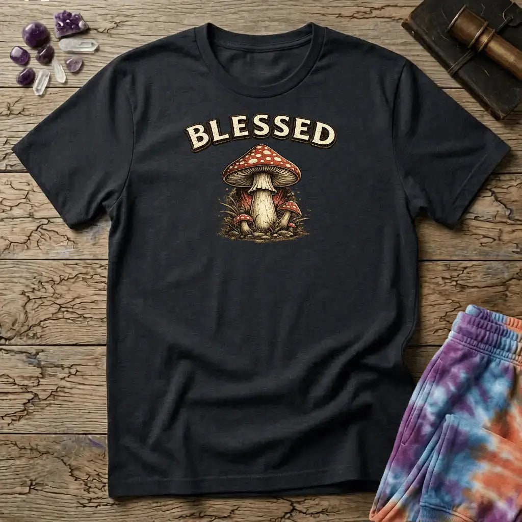 Printify T-Shirt Blessed Mushroom T-Shirt Mushroom Magic Mushroom T-Shirt