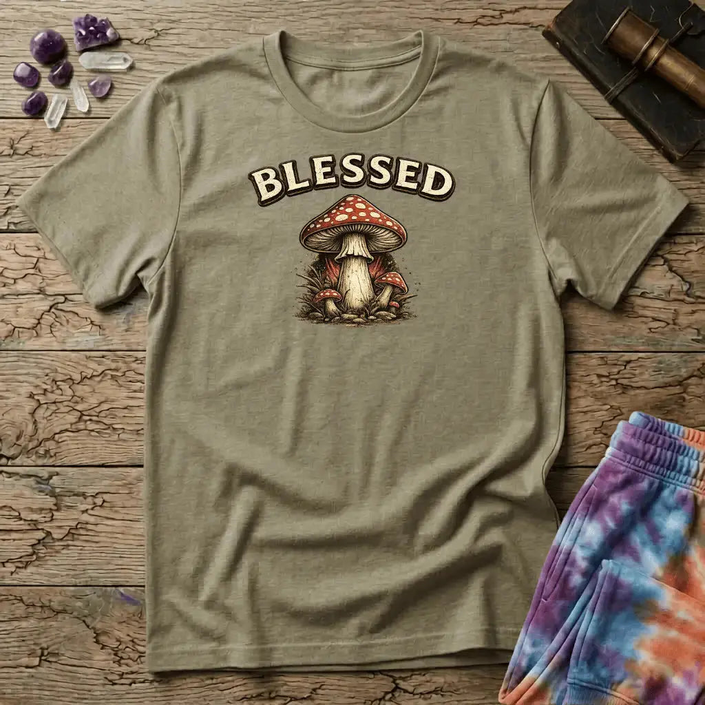 Printify T-Shirt Blessed Mushroom T-Shirt Mushroom Magic Mushroom T-Shirt