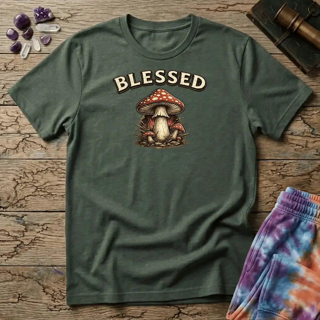 Printify T-Shirt Blessed Mushroom T-Shirt Mushroom Magic Mushroom T-Shirt