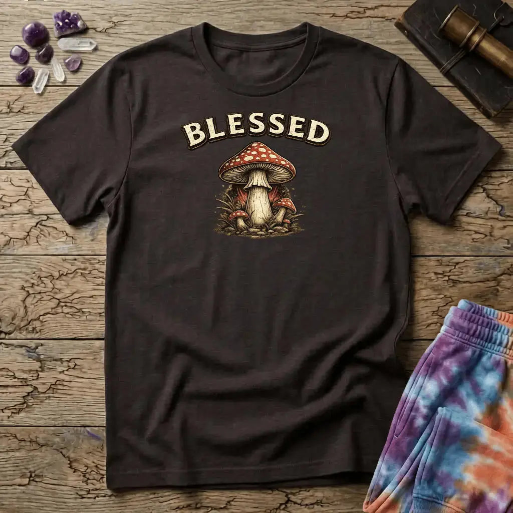Printify T-Shirt Blessed Mushroom T-Shirt Mushroom Magic Mushroom T-Shirt