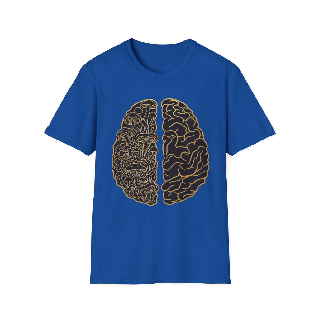 Printify T-Shirt Brain Half Mushroom T-Shirt Mushroom Magic Mushroom T-Shirt