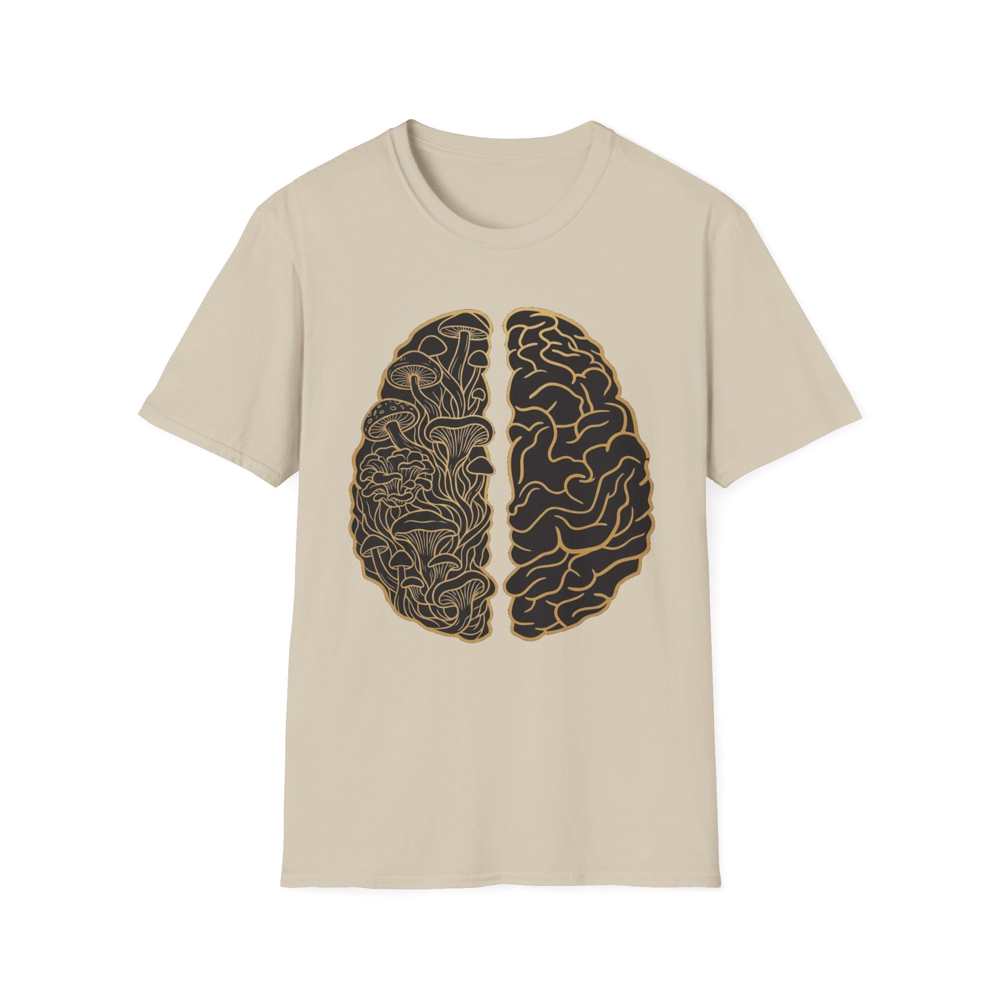 Printify T-Shirt Brain Half Mushroom T-Shirt Mushroom Magic Mushroom T-Shirt