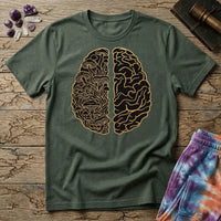 Printify T-Shirt Brain Half Mushroom T-Shirt Mushroom Magic Mushroom T-Shirt