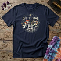 Printify T-Shirt Built From Stardust and Spores Mushroom T-Shirt Mushroom Magic Mushroom T-Shirt