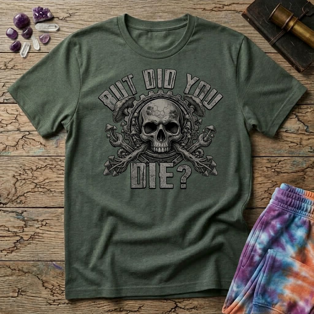 Printify T-Shirt But Did You Die Mushroom T-Shirt Mushroom Magic Mushroom T-Shirt