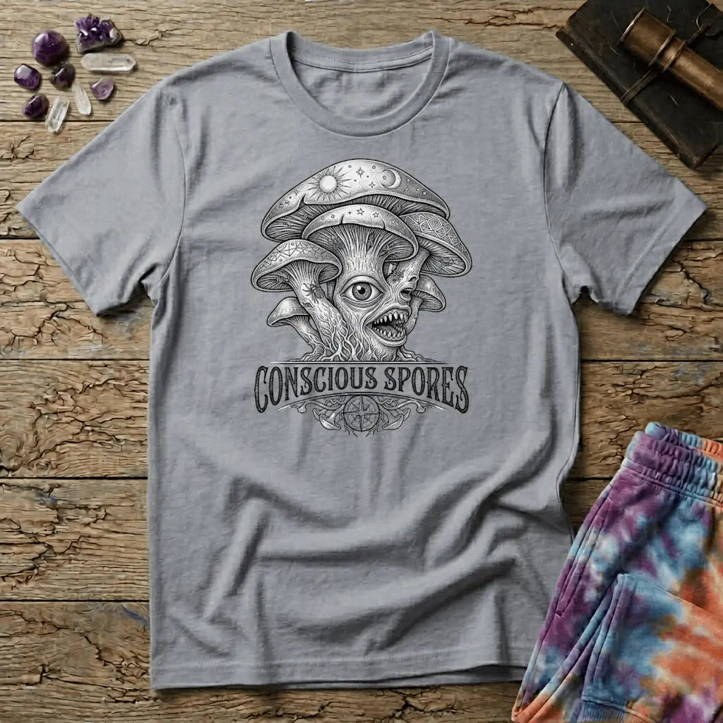 Printify T-Shirt Conscious Spores Mushroom  T-Shirt Mushroom Magic Mushroom T-Shirt