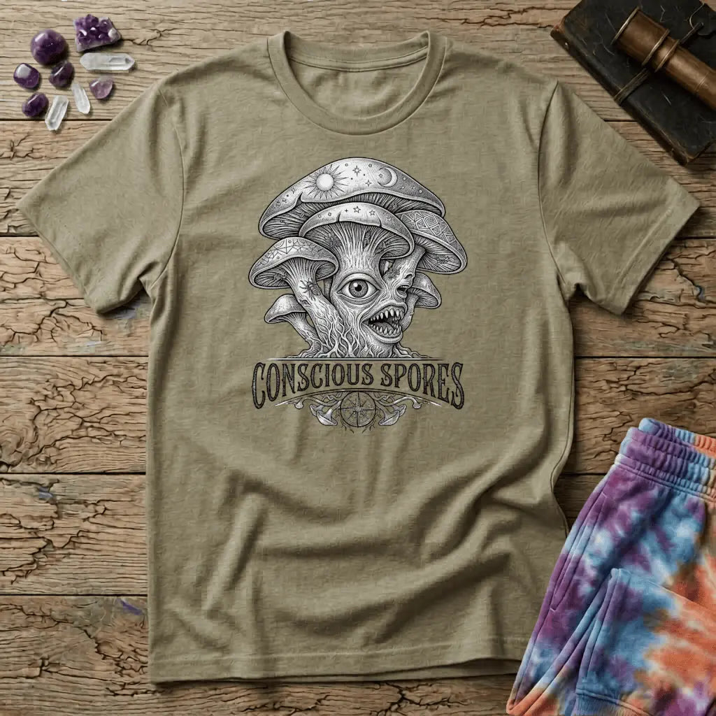 Printify T-Shirt Conscious Spores Mushroom  T-Shirt Mushroom Magic Mushroom T-Shirt