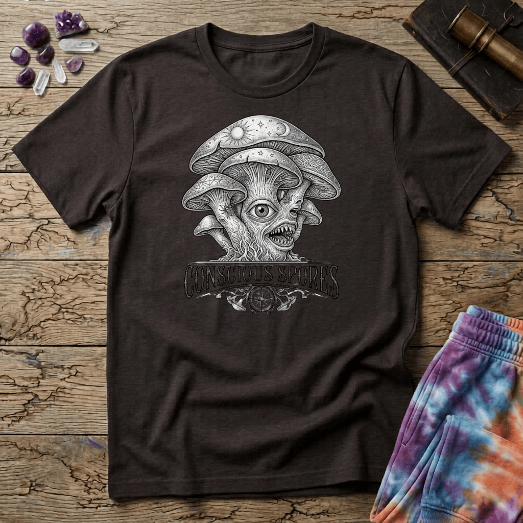 Printify T-Shirt Conscious Spores Mushroom  T-Shirt Mushroom Magic Mushroom T-Shirt