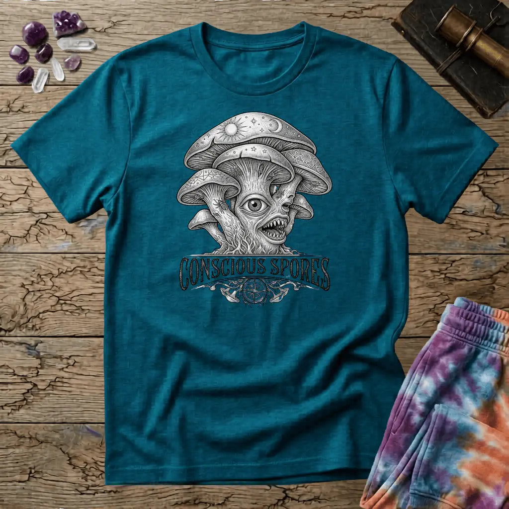 Printify T-Shirt Conscious Spores Mushroom  T-Shirt Mushroom Magic Mushroom T-Shirt